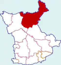咸陽市中の旬邑県の位置