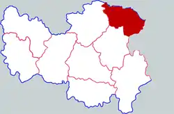 信陽市中の淮浜県の位置