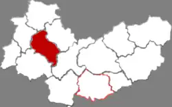忻州市中の五寨県の位置