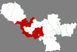 徐州市中の銅山区の位置
