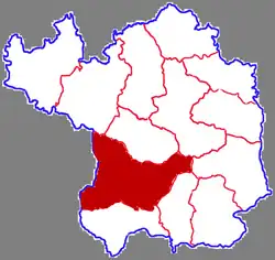 延安市中の富県の位置