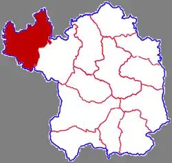 延安市中の呉起県の位置