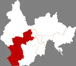 延辺朝鮮族自治州中の安図県の位置
