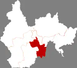 延辺朝鮮族自治州中の龍井市の位置