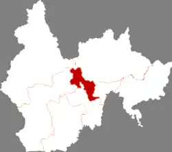 延辺朝鮮族自治州中の延吉市の位置