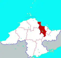 煙台市中の福山区の位置