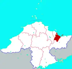 煙台市中の萊山区の位置