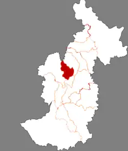 伊春市中の上甘嶺区の位置