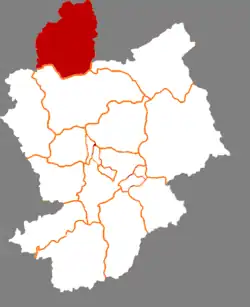 張家口市中の康保県の位置