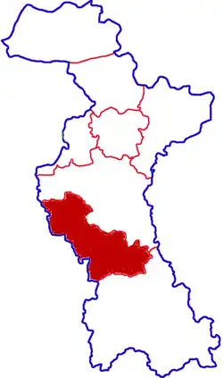 淄博市中の博山区の位置