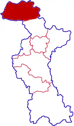 淄博市中の高青県の位置