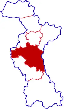 淄博市中の淄川区の位置