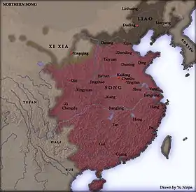 北宋の領域(深紅)