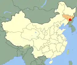 吉林省中の白山市の位置