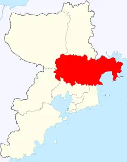 青島市中の即墨区の位置