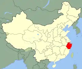 浙江省の位置