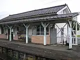 構内から見た駅舎