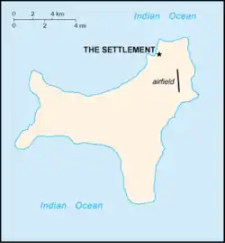 この地図ではセトルメント(The Settlement)と表記されている。の位置図