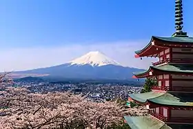 新倉山浅間公園と富士山