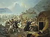 1840年3月22日、チェルケス海岸（英語版）を侵略者から解放すべく、アディゲ人がシャプスグ人の村のロシア駐屯地を襲撃した。