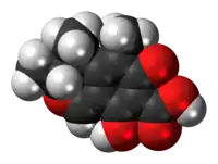 Space-filling model of the citrinin molecule{{{画像alt2}}}