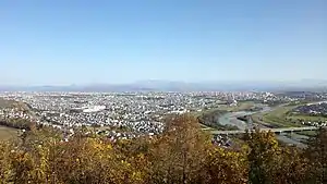 嵐山展望台から眺めた旭川市街（2016年10月）
