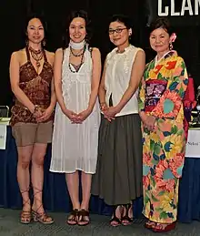 AX2006にて。左から、いがらし、大川、猫井、もこな。