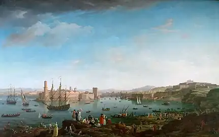 『マルセイユ港の入口』1754年