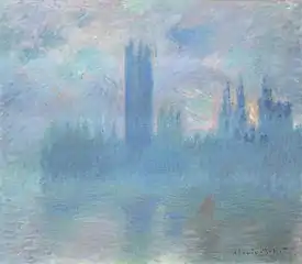モネのロンドン作品シリーズ "英国議会議事堂 " (Houses of Parliament, London, 1900–1901, The Art Institute of Chicago)