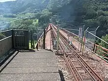 熊本地震によって閉鎖された高千穂橋梁。(※スーパーカートの運行は2016年7月23日に再開している)