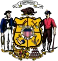 ウィスコンシン州の紋章(Wisconsin Coat of Arms)。13個の星が入った旗は描かれていない。