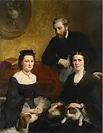 音楽家ラヴォー(Lavaud)と家族の肖像画 (1862)