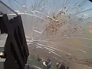 バードストライクによって破損したキャノピー（ブラジル空軍機）