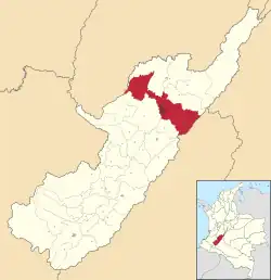 白:ウイラ県赤:ネイバ市茶:中心部