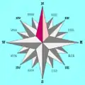 北を強調した16方位羅針図
