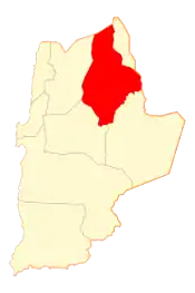Map of the Calama commune in Antofagasta Region