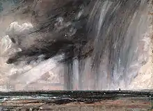 ジョン・コンスタブル「雨雲のある海景の習作」（1824年頃）