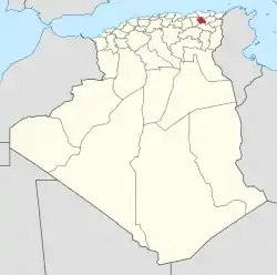Map of Algeria highlighting Constantine