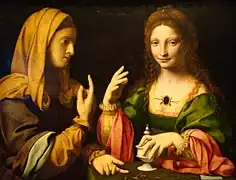 ベルナルディーノ・ルイーニ『マルタとマグダラのマリア』1520年頃 サンディエゴ美術館（英語版）所蔵