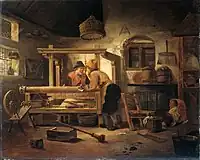 「機織りの仕事場」(1659)アムステルダム国立美術館蔵
