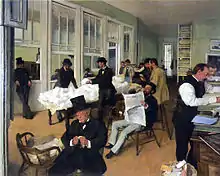 『ニューオーリンズの綿花取引所』(1873)ポー美術館"Le Bureau de coton à la Nouvelle-Orléans"