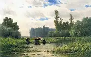 水辺の牛の群れ (1883)  ウィレム・ルーロフス