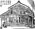 前土間型町屋の断面(『東京風俗志』)