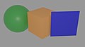 単純なレンダリングされた3Dシーン