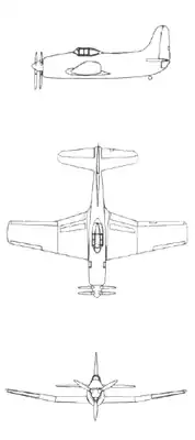 XBTC-2 "Model B"の三面図