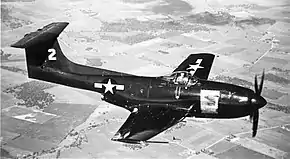 飛行するXF15C-1 01215号機(1945年撮影)