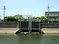 第二寝屋川川俣ポンプ場との合流口。