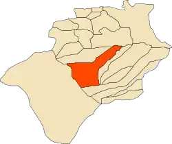 ベシャール県時代の自治体の位置の位置図