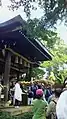 本殿を出る大蛇（2016年9月例大祭）