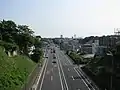 神奈川県横浜市鶴見区響橋上から横浜市中心部方向を望む